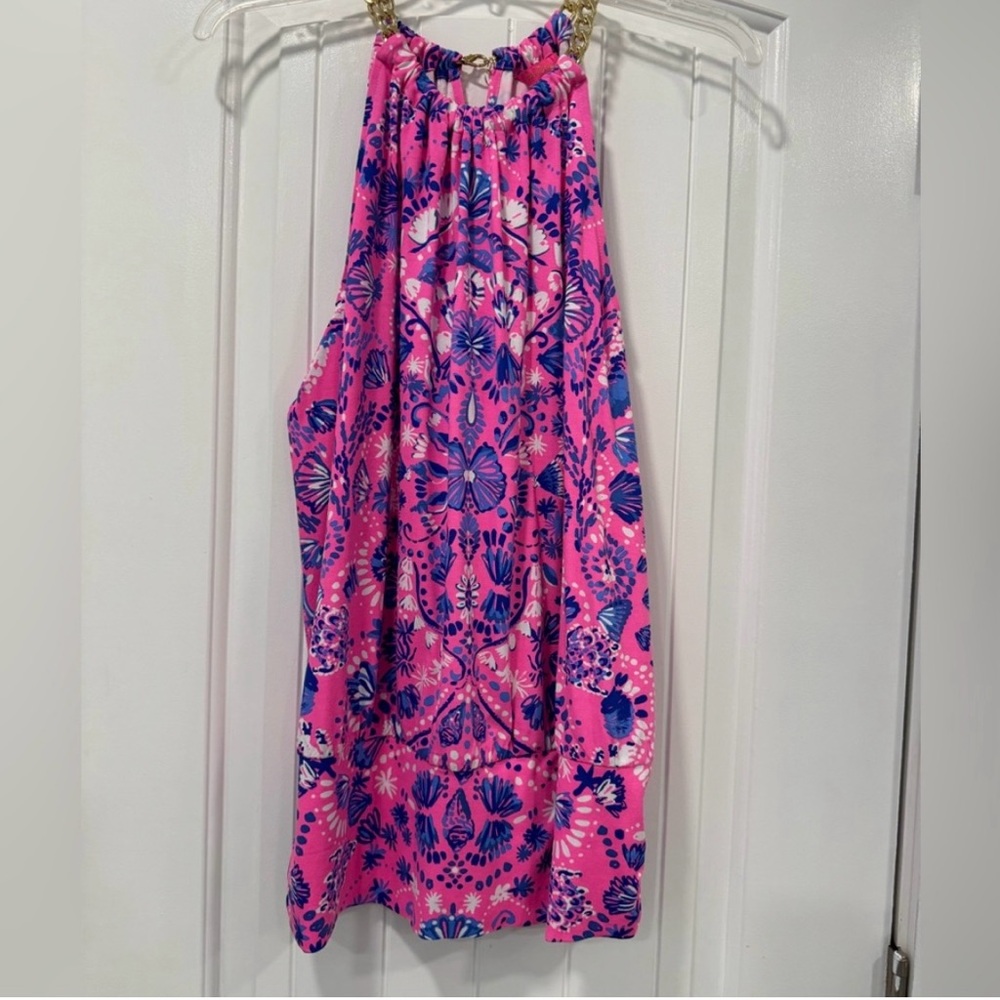 New Lilly Pulitzer Bowen Halter Top- size Large. Havana Pink.